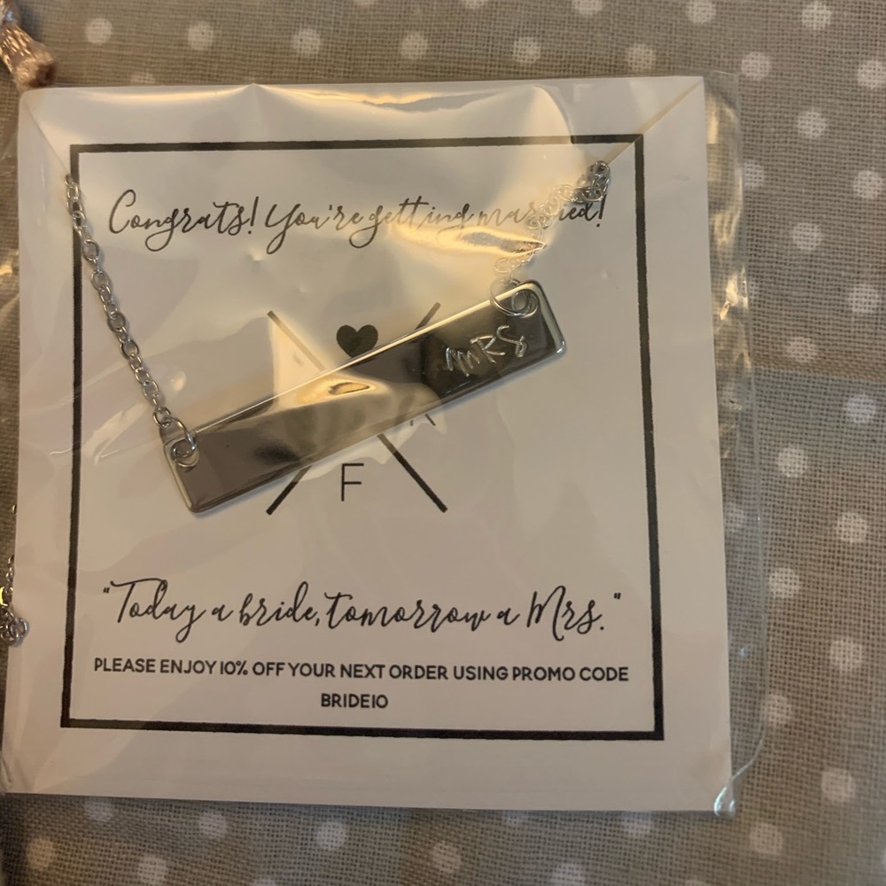 Silver Mrs. Bar Necklace